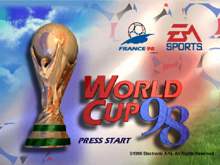World Cup 98 title screen for Playstation
